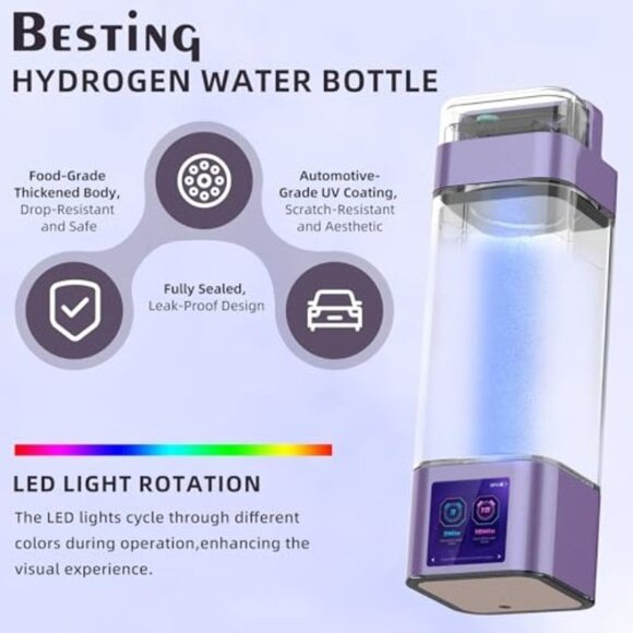 Hydrogen Water Bottle Deluxe Version, Up to 9000ppb Concentration, Upgrade Smart - Picture 4 of 7